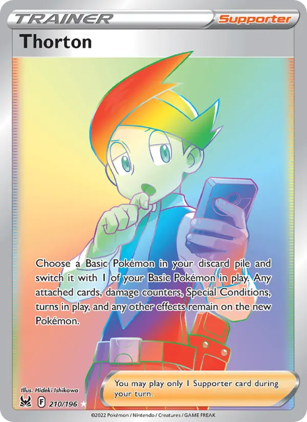 Thorton Secret Rare Pokemon card #210 from Lost Origin