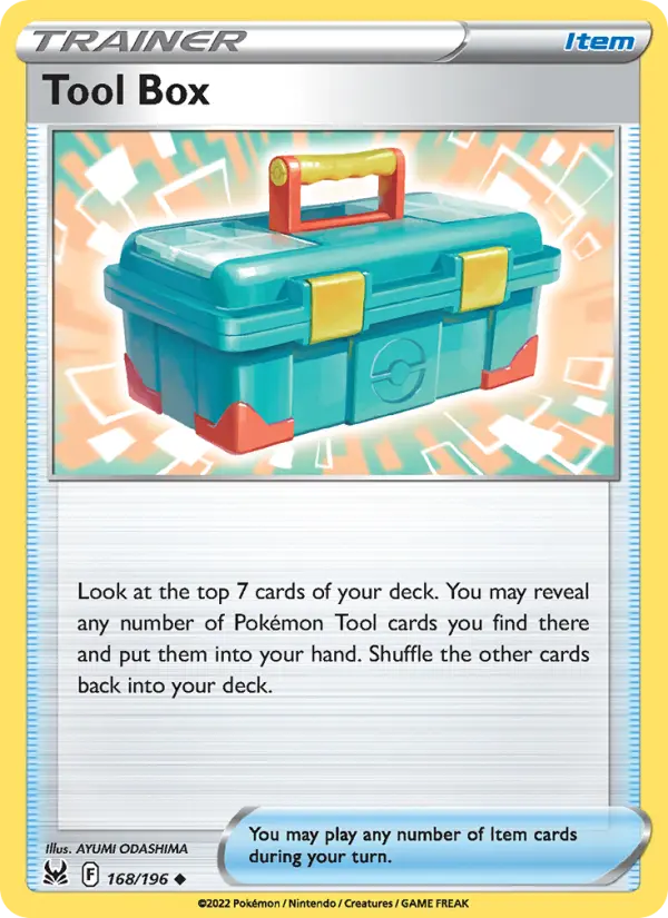 Tool Box Uncommon Pokemon card #168 from Lost Origin