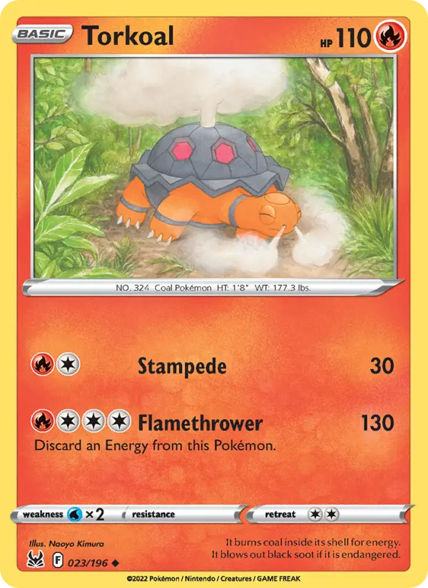 Torkoal Uncommon Pokemon card #023 from Lost Origin