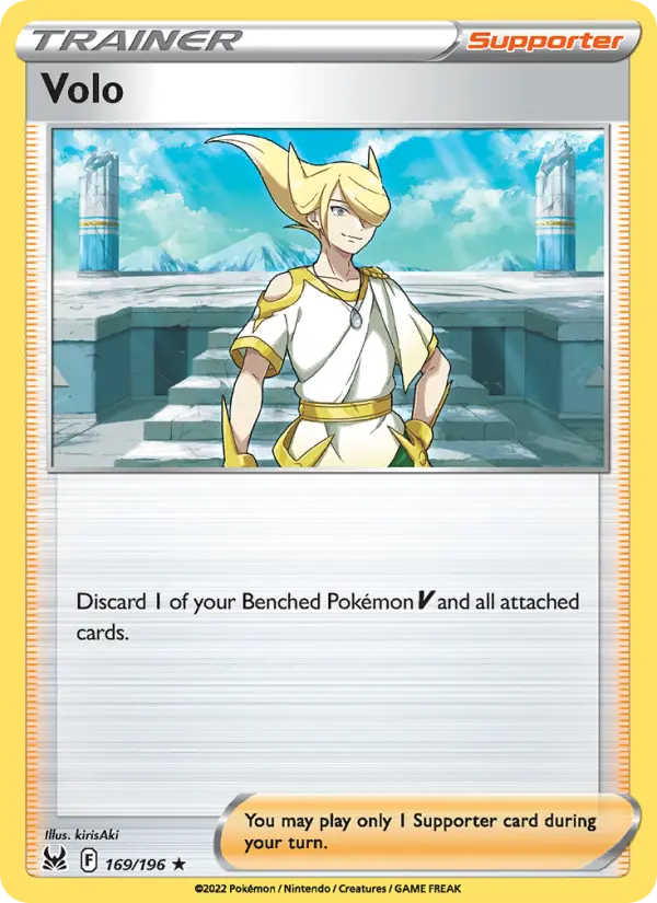 Volo Holo Rare Pokemon card #169 from Lost Origin