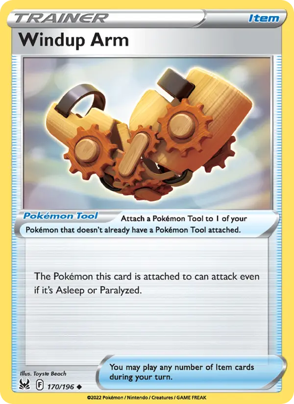 Windup Arm Uncommon Pokemon card #170 from Lost Origin