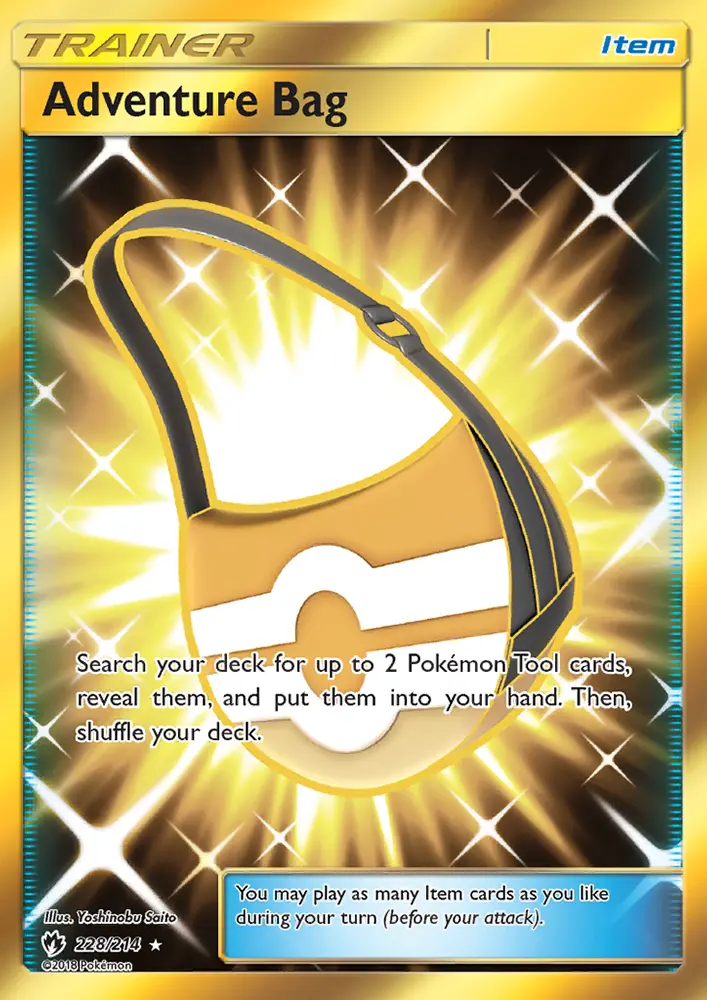 Adventure Bag Secret Rare Pokemon card #228 from Lost Thunder