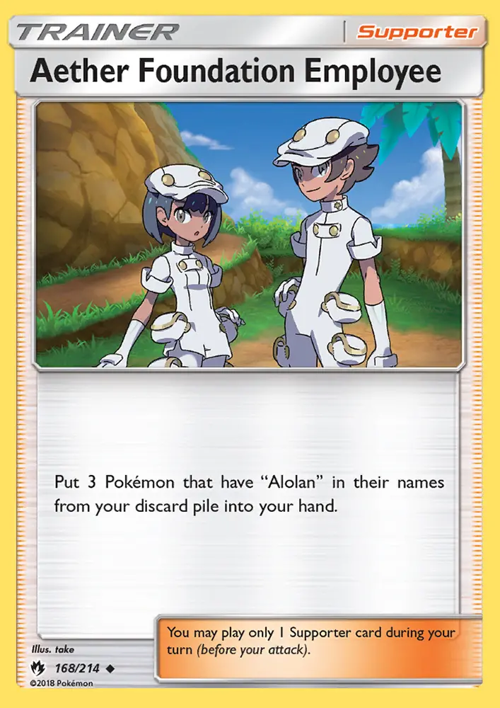 Aether Foundation Employee Uncommon Pokemon card #168 from Lost Thunder