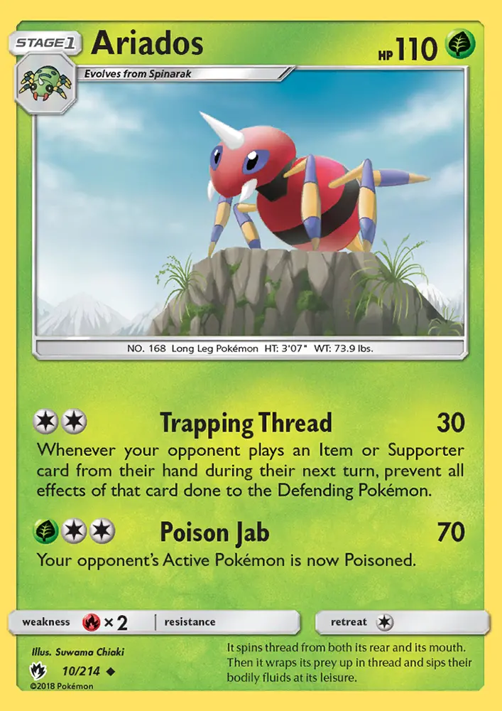 Ariados Uncommon Pokemon card #10 from Lost Thunder