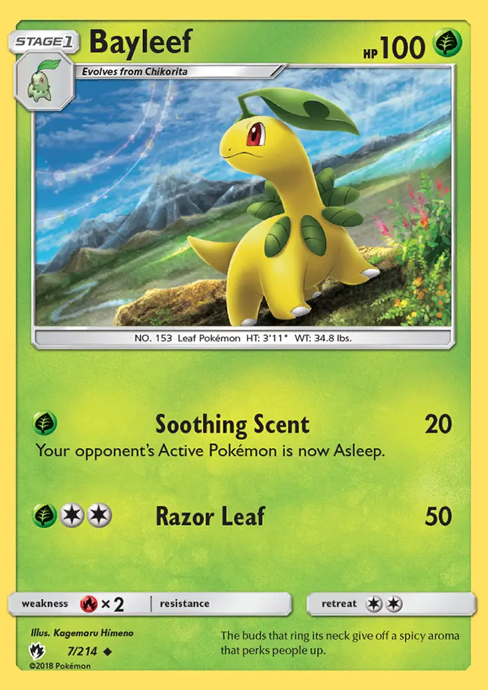 Bayleef Uncommon Pokemon card #7 from Lost Thunder