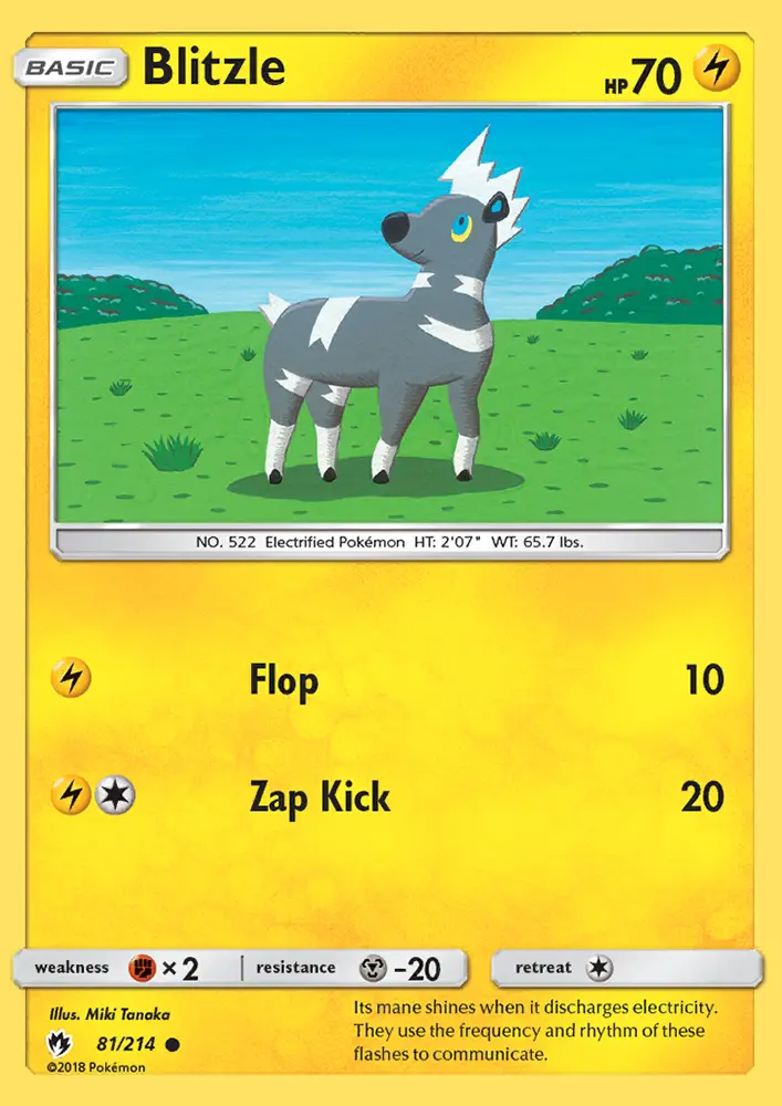 Blitzle Common Pokemon card #81 from Lost Thunder