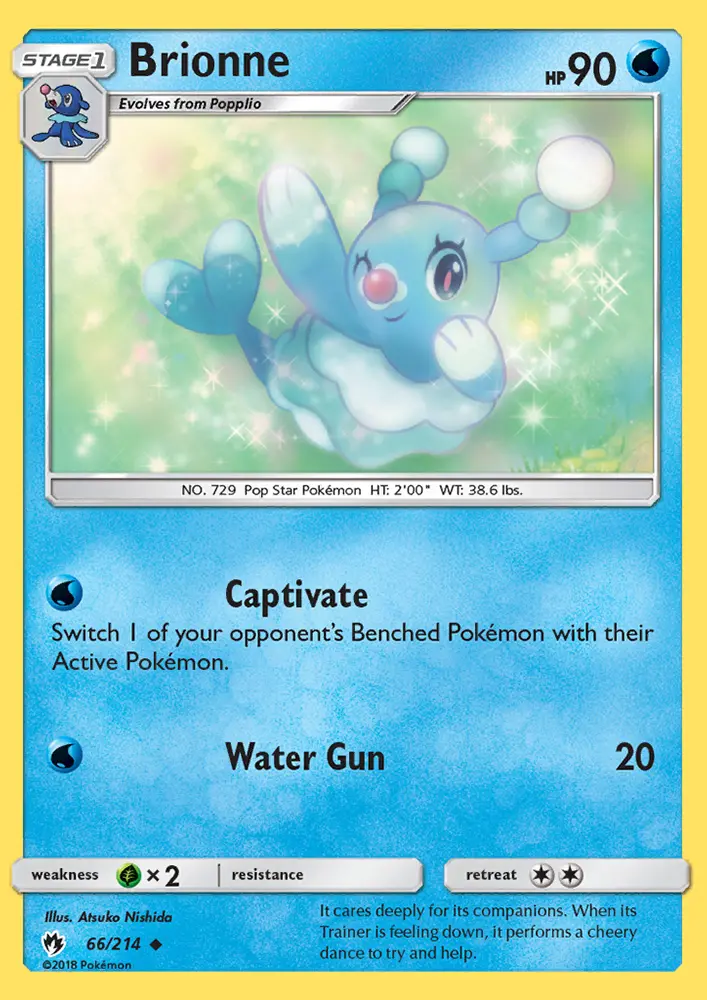 Brionne Uncommon Pokemon card #66 from Lost Thunder