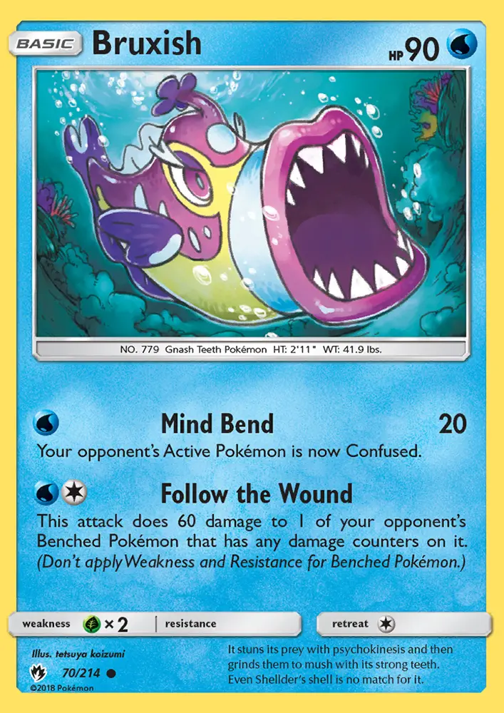 Bruxish Common Pokemon card #70 from Lost Thunder