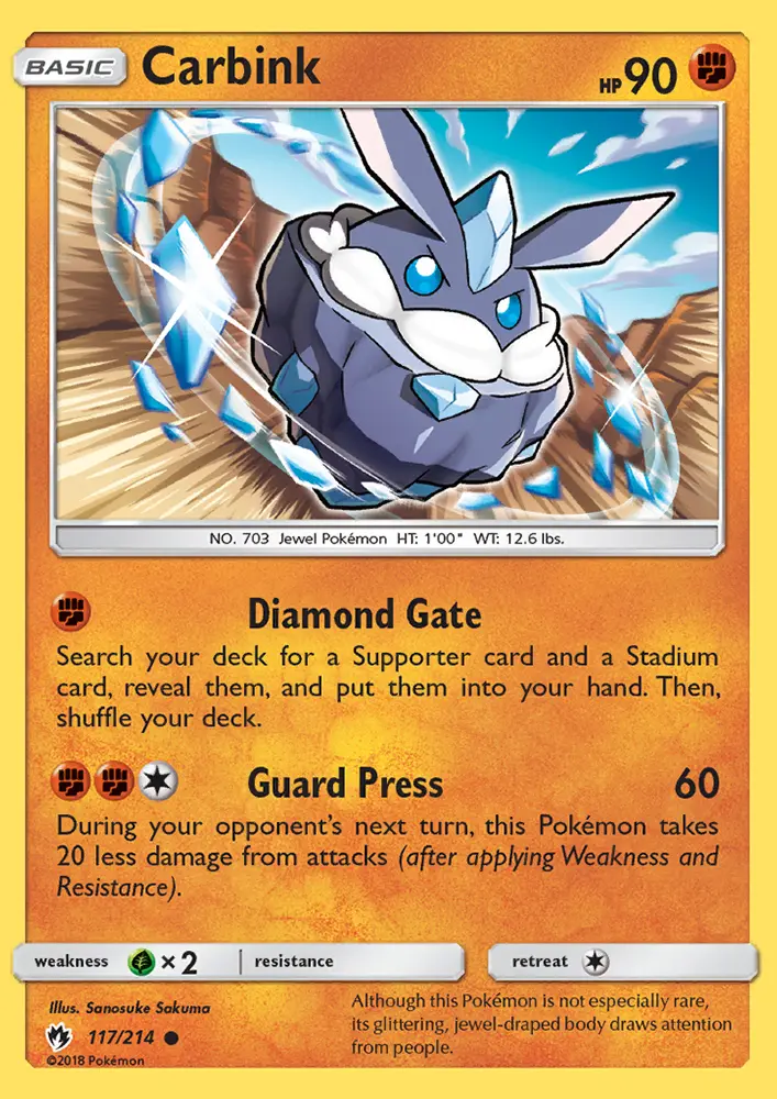 Carbink Common Pokemon card #117 from Lost Thunder
