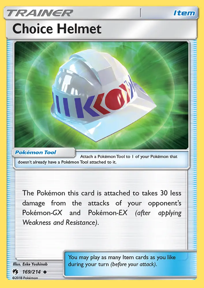 Choice Helmet Uncommon Pokemon card #169 from Lost Thunder