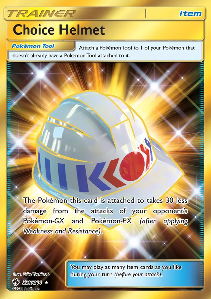 Choice Helmet Secret Rare Pokemon card #229 from Lost Thunder