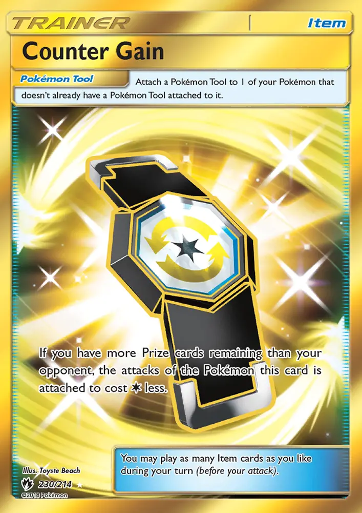 Counter Gain Secret Rare Pokemon card #230 from Lost Thunder