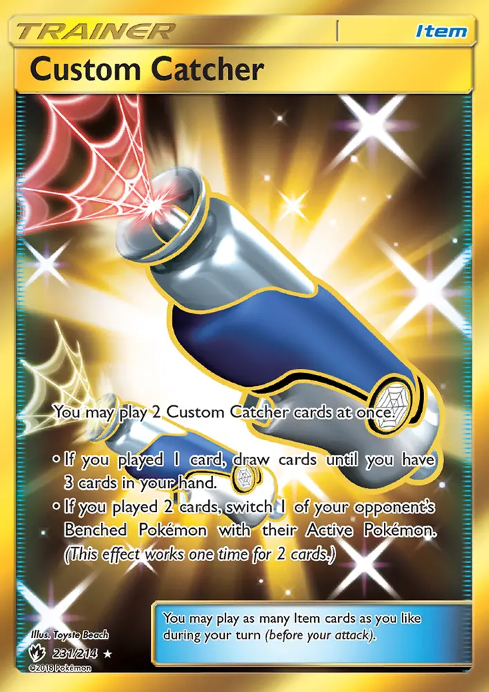 Custom Catcher Secret Rare Pokemon card #231 from Lost Thunder