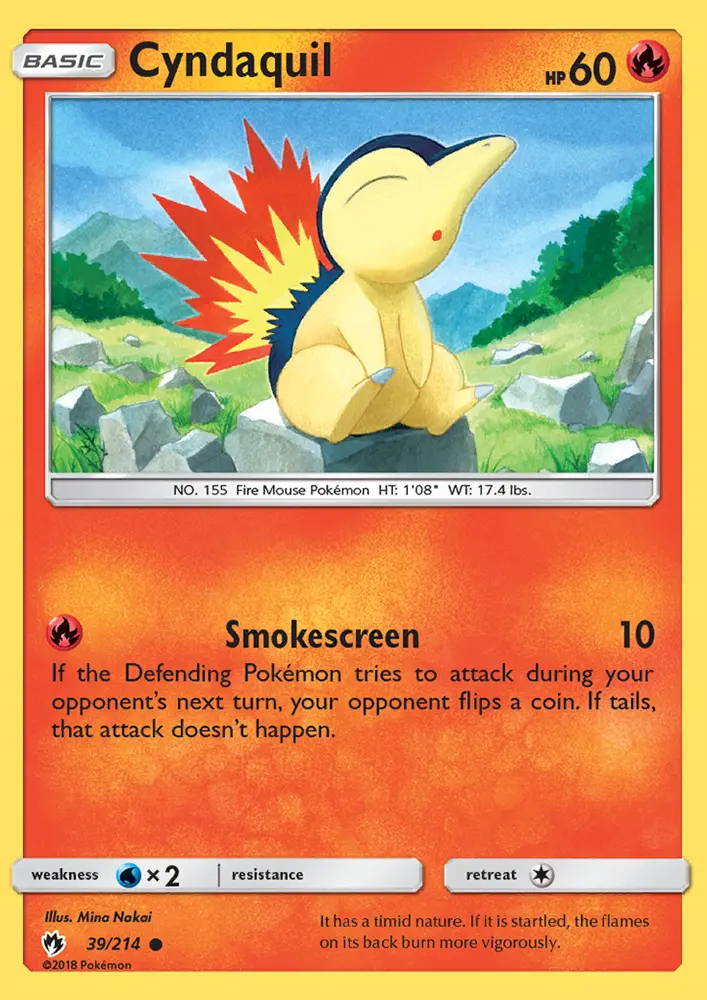 Cyndaquil Common Pokemon card #39 from Lost Thunder