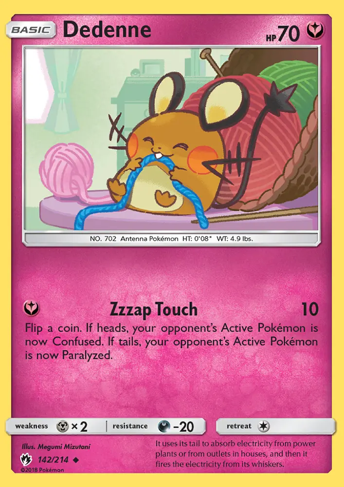 Dedenne Uncommon Pokemon card #142 from Lost Thunder