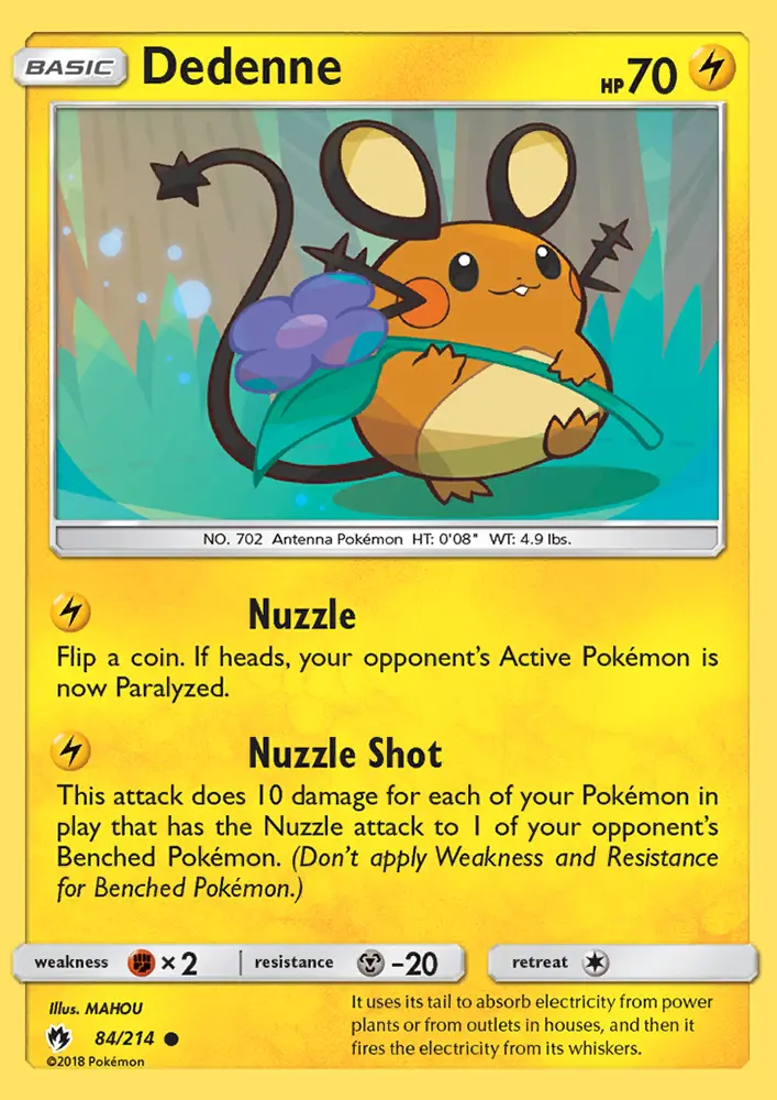 Dedenne Common Pokemon card #84 from Lost Thunder