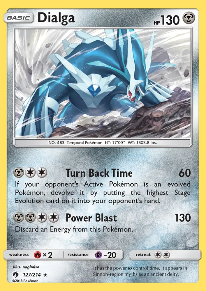 Dialga Rare Pokemon card #127 from Lost Thunder