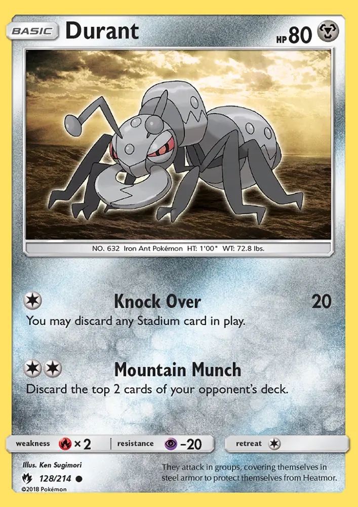 Durant Common Pokemon card #128 from Lost Thunder