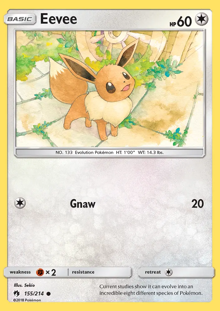 Eevee Common Pokemon card #155 from Lost Thunder