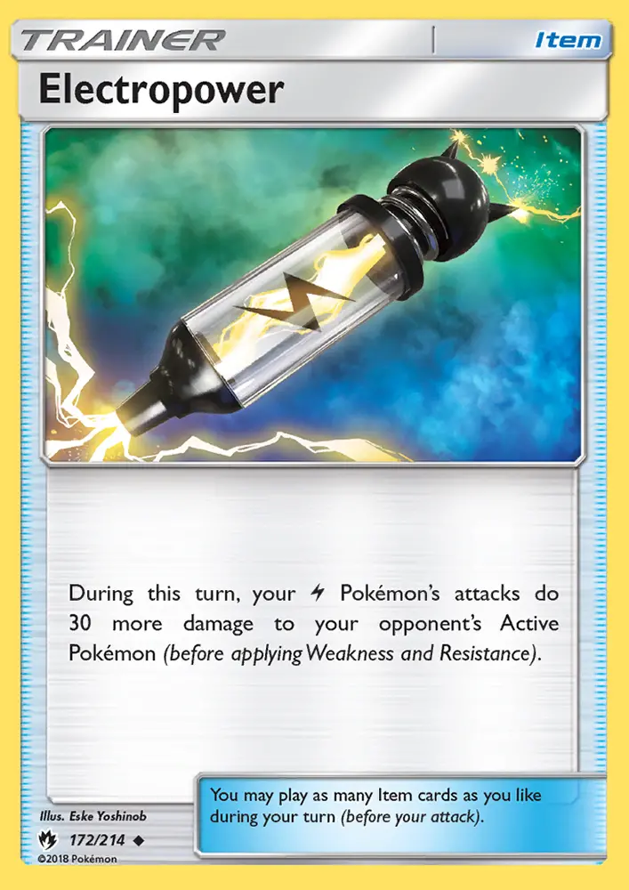 Electropower Uncommon Pokemon card #172 from Lost Thunder