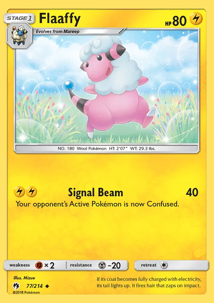 Flaaffy Uncommon Pokemon card #77 from Lost Thunder