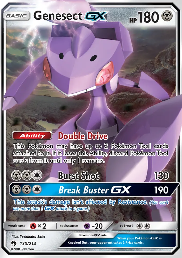 Genesect GX Ultra Rare Pokemon card #130 from Lost Thunder