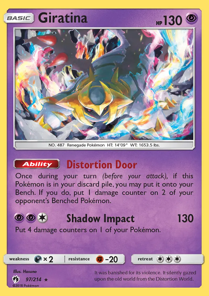 Giratina Rare Pokemon card #97 from Lost Thunder