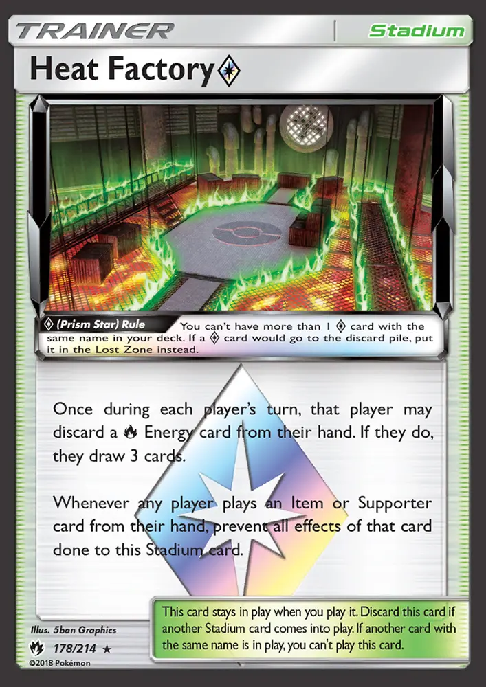 Heat Factory ◇ Rare Pokemon card #178 from Lost Thunder