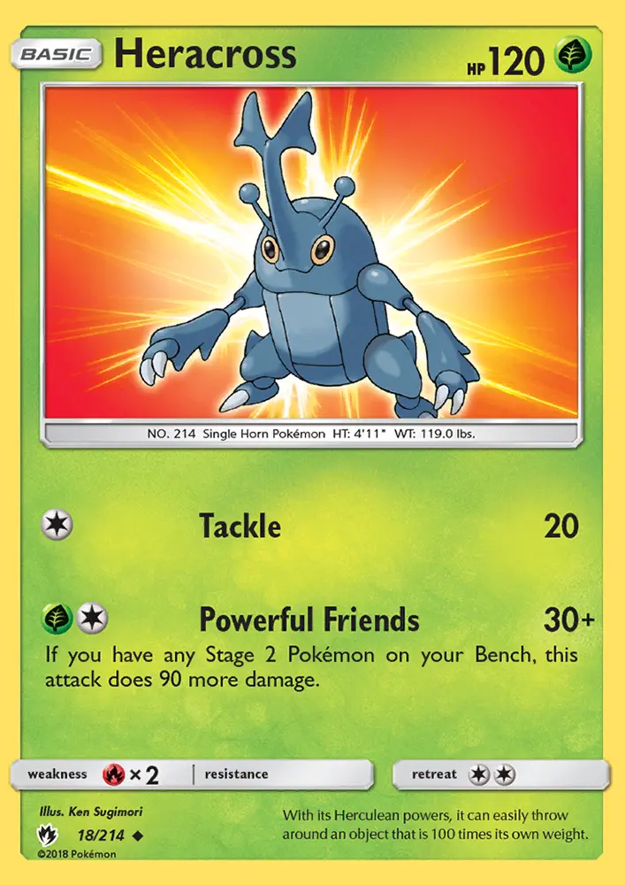 Heracross Uncommon Pokemon card #18 from Lost Thunder