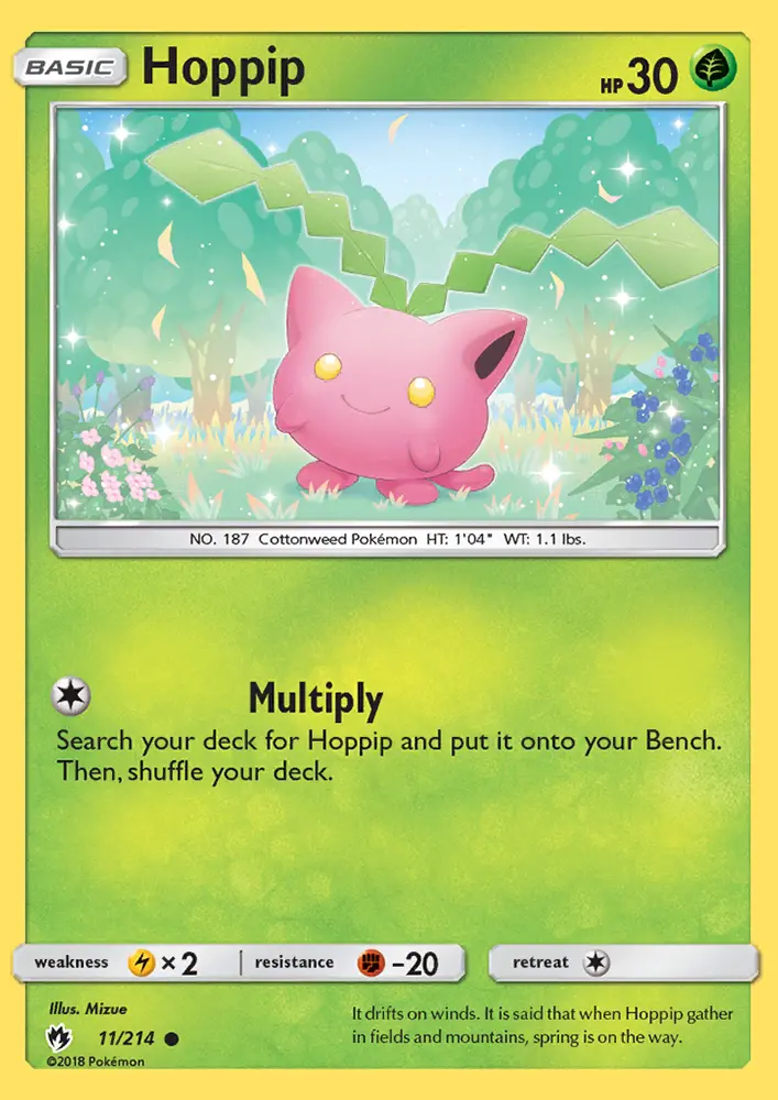 Hoppip Common Pokemon card #11 from Lost Thunder