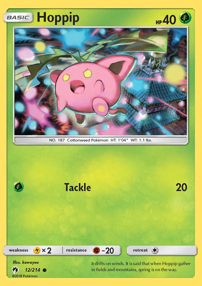 Hoppip Common Pokemon card #12 from Lost Thunder