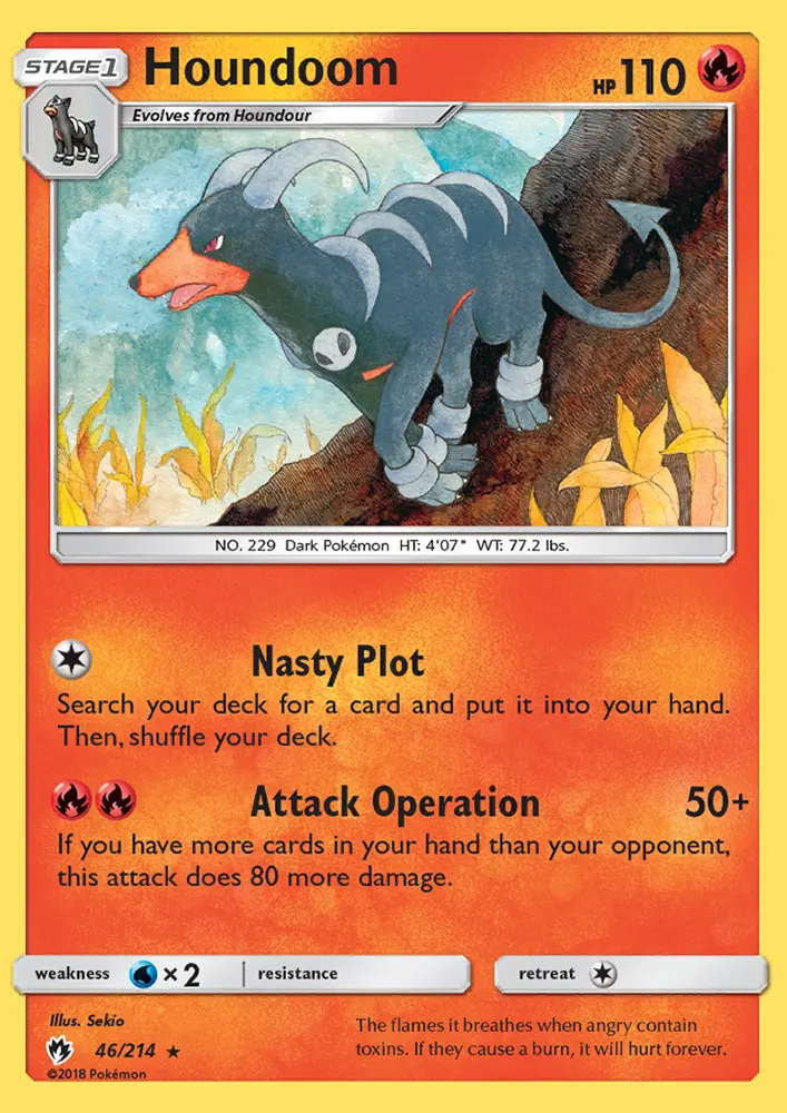 Houndoom Rare Pokemon card #46 from Lost Thunder