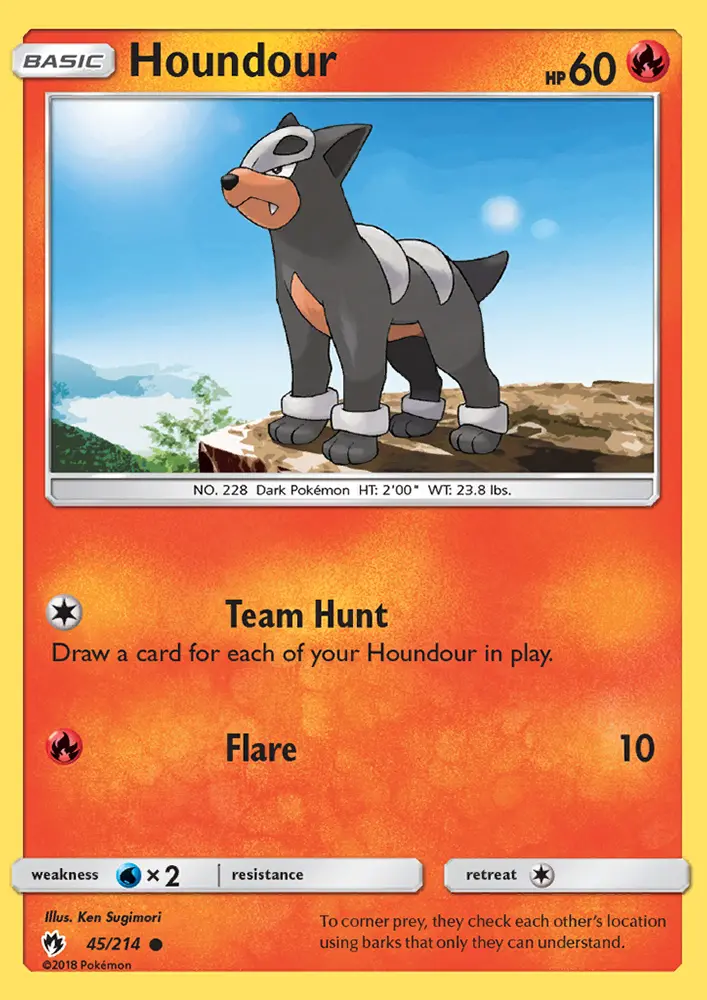 Houndour Common Pokemon card #45 from Lost Thunder
