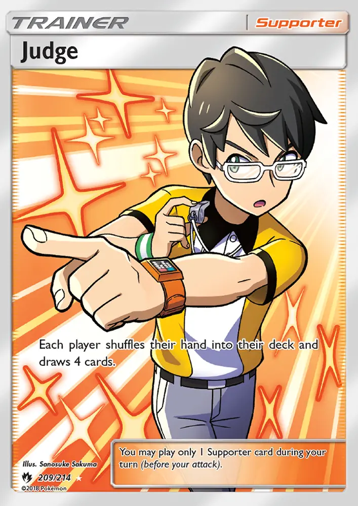 Judge Ultra Rare Pokemon card #209 from Lost Thunder