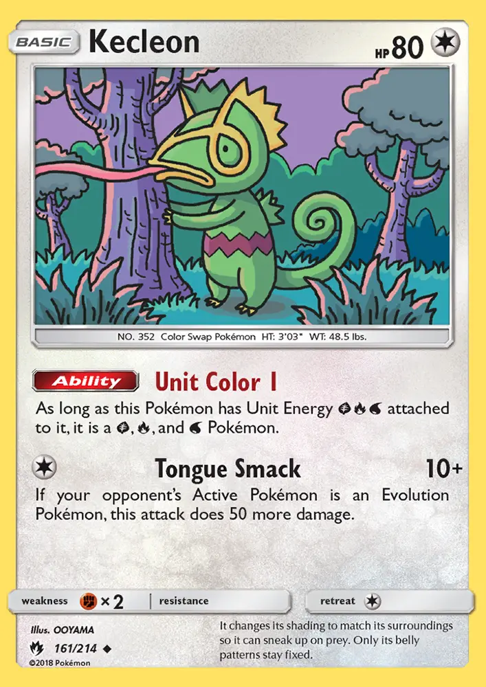 Kecleon Uncommon Pokemon card #161 from Lost Thunder