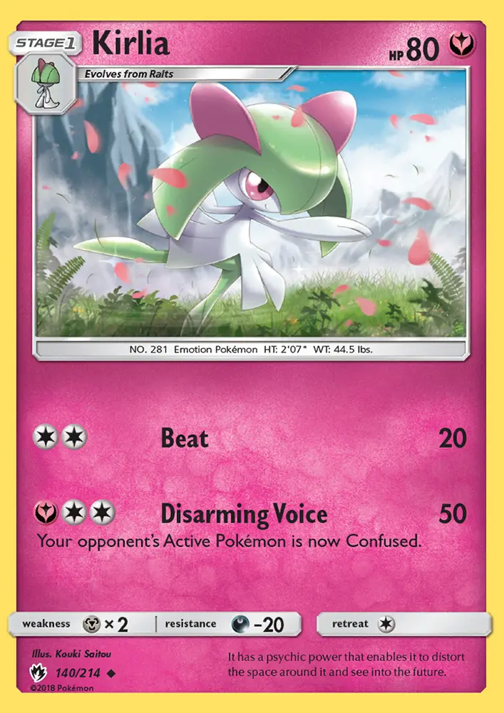 Kirlia Uncommon Pokemon card #140 from Lost Thunder