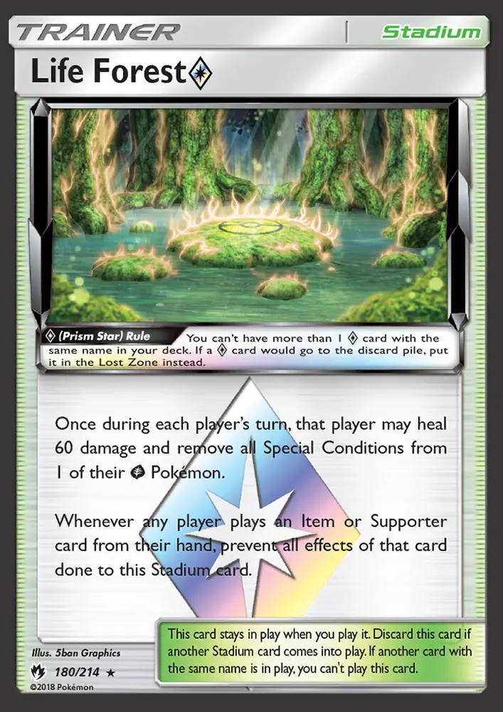 Life Forest ◇ Rare Pokemon card #180 from Lost Thunder