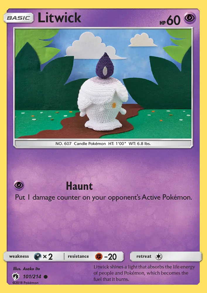 Litwick Common Pokemon card #101 from Lost Thunder