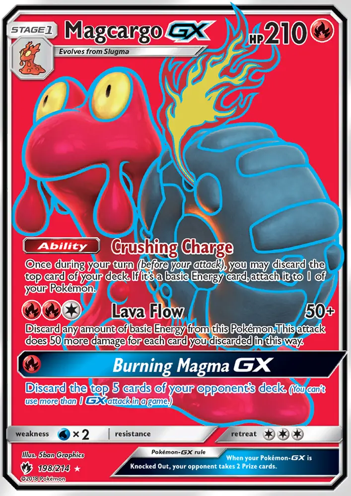 Magcargo GX Ultra Rare Pokemon card #198 from Lost Thunder