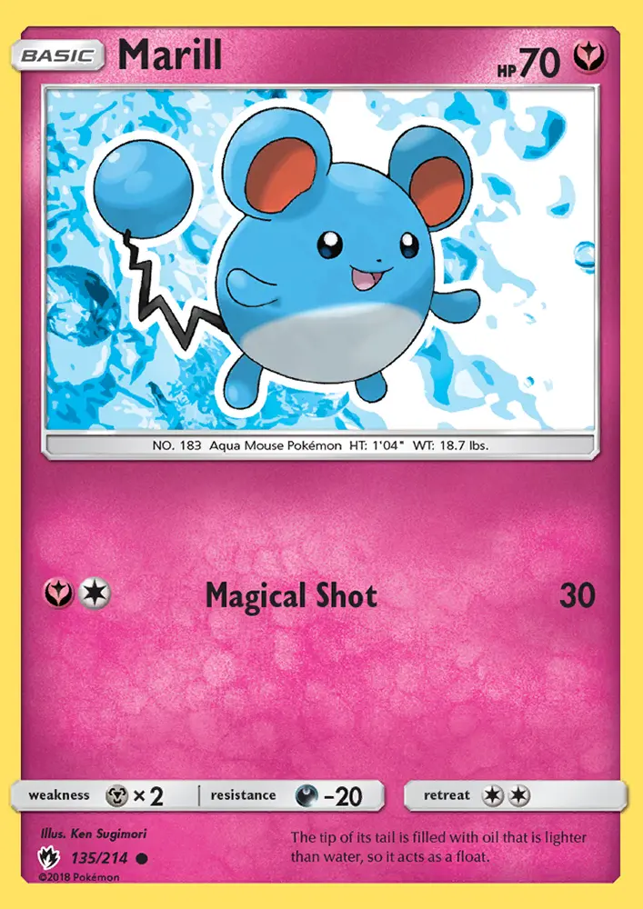 Marill Common Pokemon card #135 from Lost Thunder