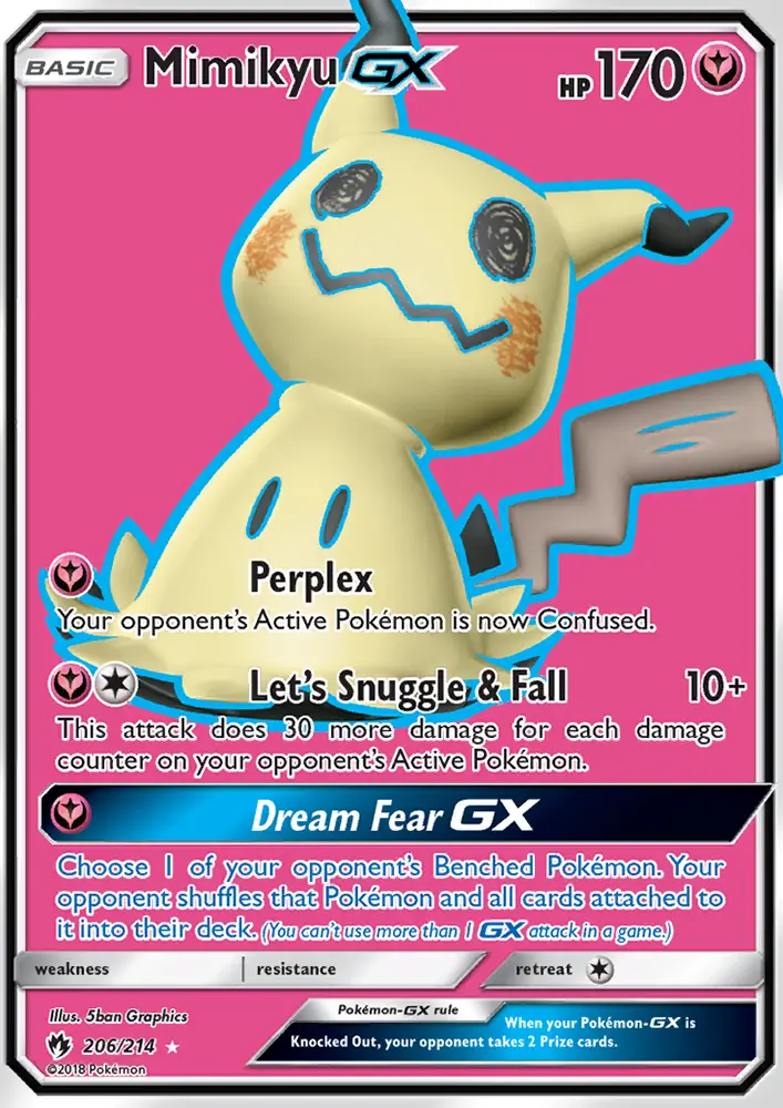 Mimikyu GX Ultra Rare Pokemon card #206 from Lost Thunder