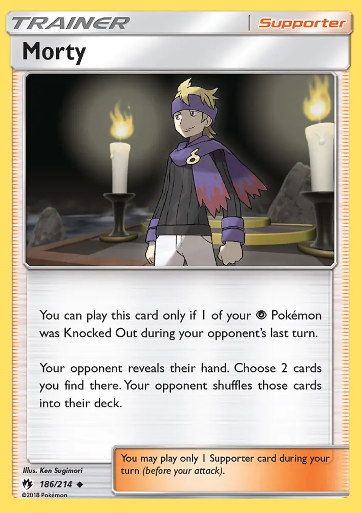 Morty Uncommon Pokemon card #186 from Lost Thunder