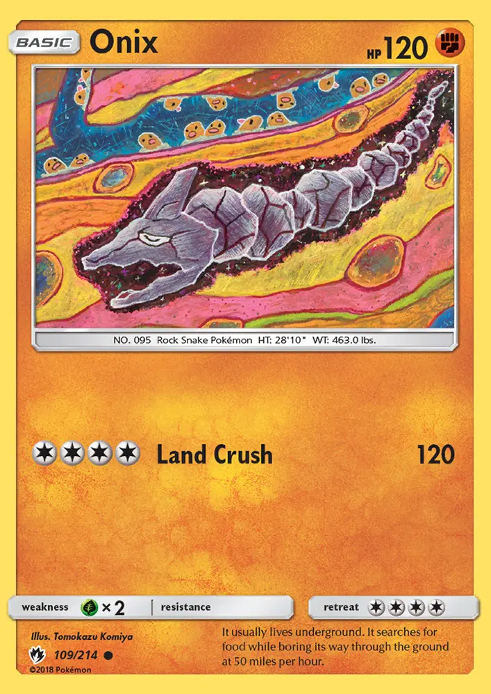 Onix Common Pokemon card #109 from Lost Thunder