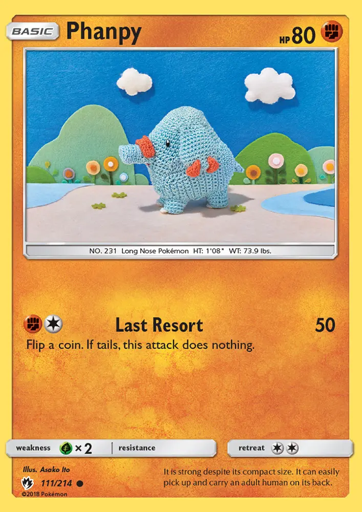 Phanpy Common Pokemon card #111 from Lost Thunder