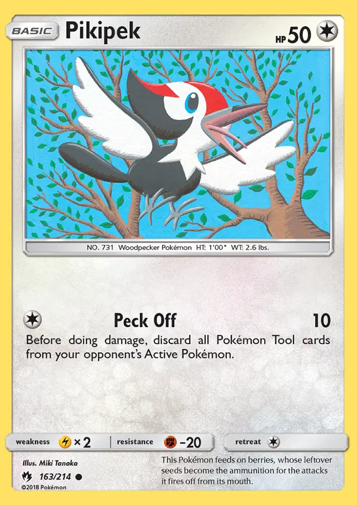Pikipek Common Pokemon card #163 from Lost Thunder