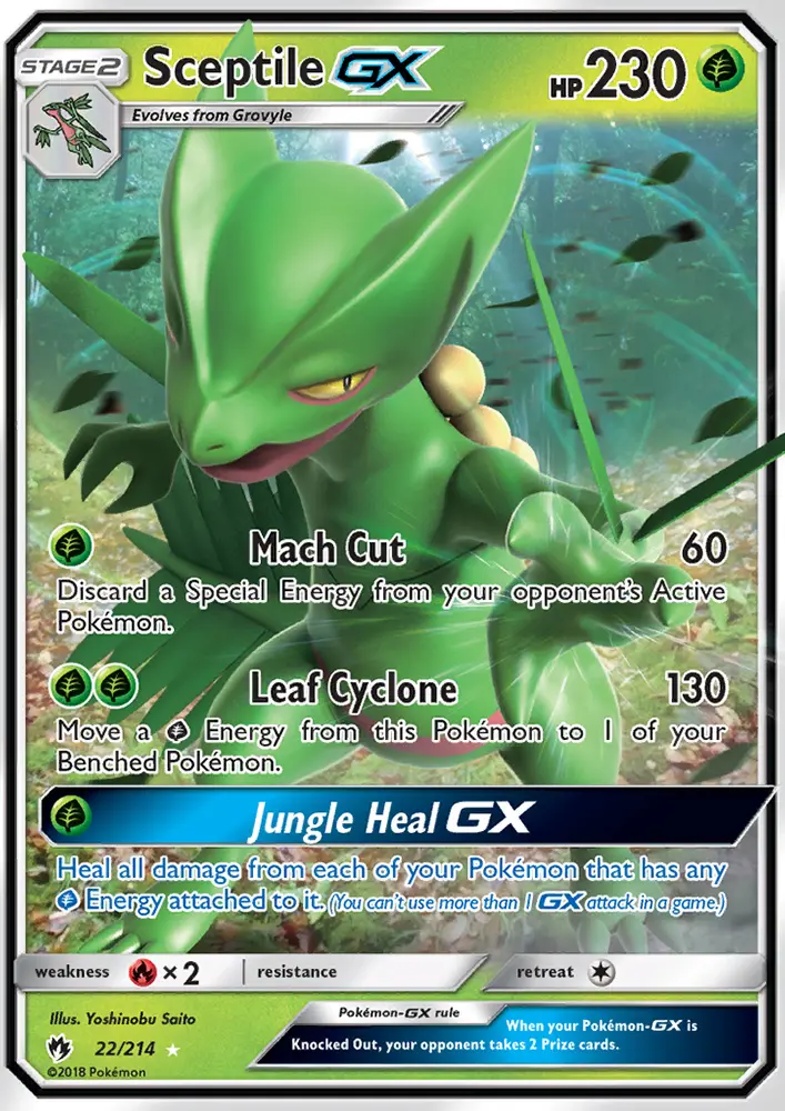 Sceptile GX Ultra Rare Pokemon card #22 from Lost Thunder