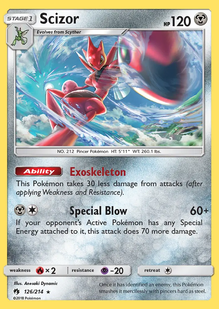 Scizor Rare Pokemon card #126 from Lost Thunder