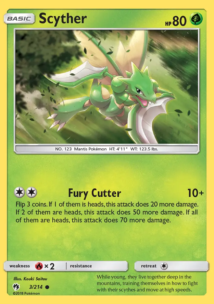 Scyther Common Pokemon card #3 from Lost Thunder
