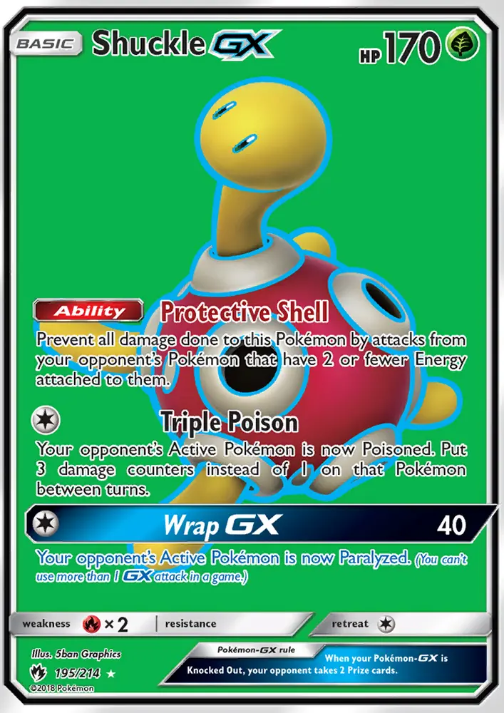 Shuckle GX Ultra Rare Pokemon card #195 from Lost Thunder