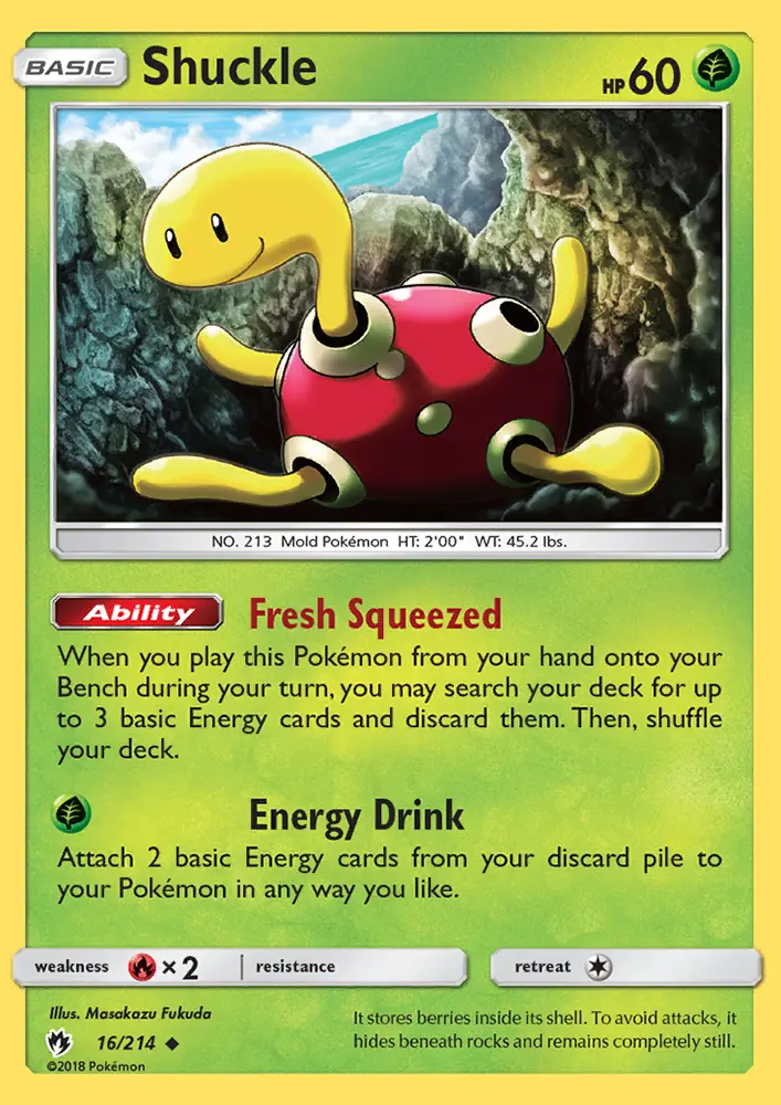 Shuckle Uncommon Pokemon card #16 from Lost Thunder